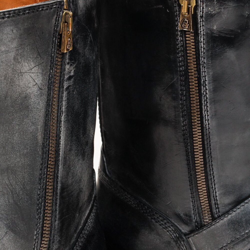 Jimmy Choo Black Leather Engineer Biker Buckle Boots - Picture 10 of 13